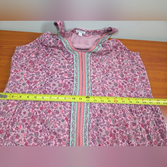 J Jill Women Floral Paisley Lined Rayon Maxi Dress Sz L Prairie Country Coastal - Picture 9 of 10